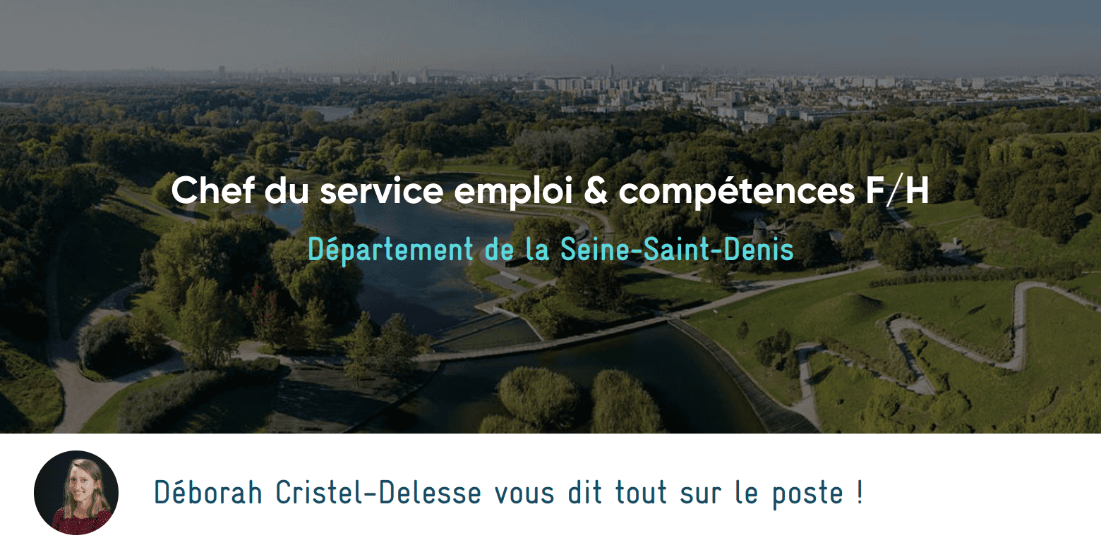 Chef du service emploi & compétences F/H - Département de la Seine