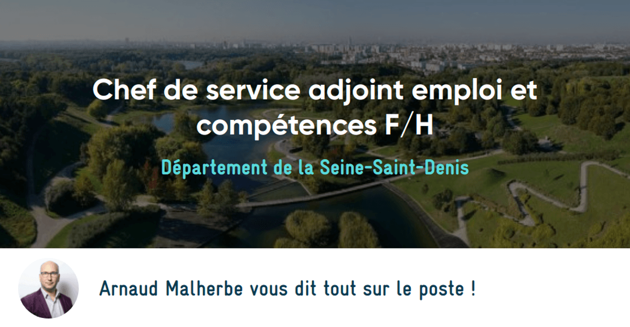 Chef de service adjoint emploi et compétences F/H - Profil Public